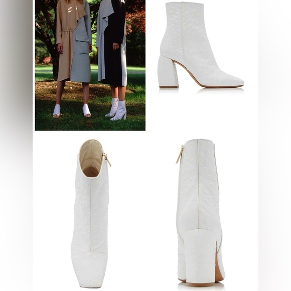 TIBI BRONSON EMBOSSED OSTRICH BOOT BOOTIE HEELED Italy - Picture 1 of 16